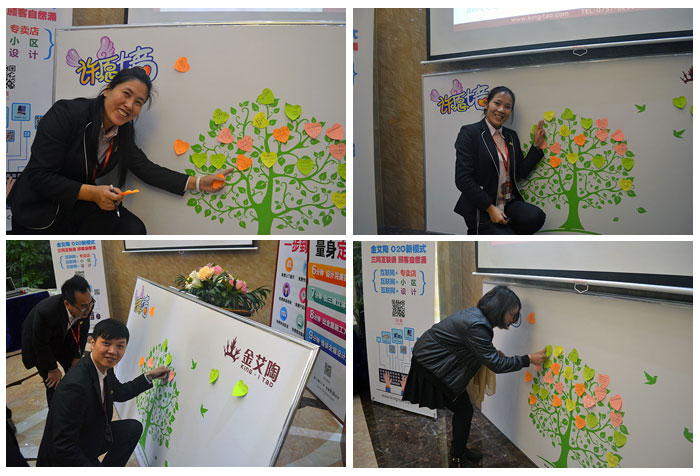 永利中国瓷砖员工们在许愿墙贴上自己的新年愿望