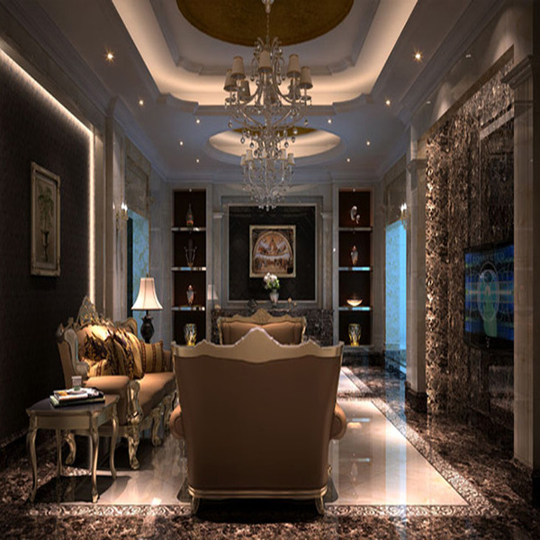 永利中国大理石瓷砖：深啡网KYP8015地面铺贴效果