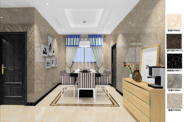 永利中国瓷砖应用效果：徐州开元翡翠湾F户型装修效果鉴赏