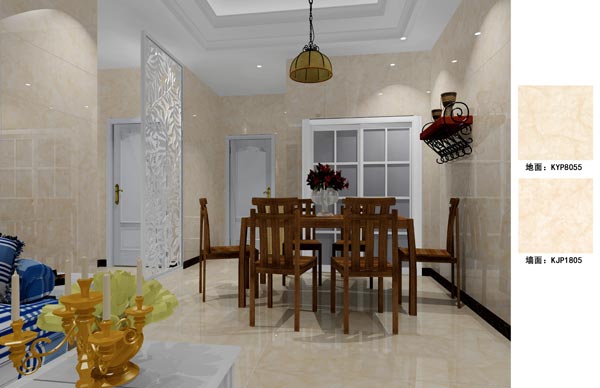 永利中国瓷砖应用效果：徐州开元翡翠湾D户型装修效果鉴赏