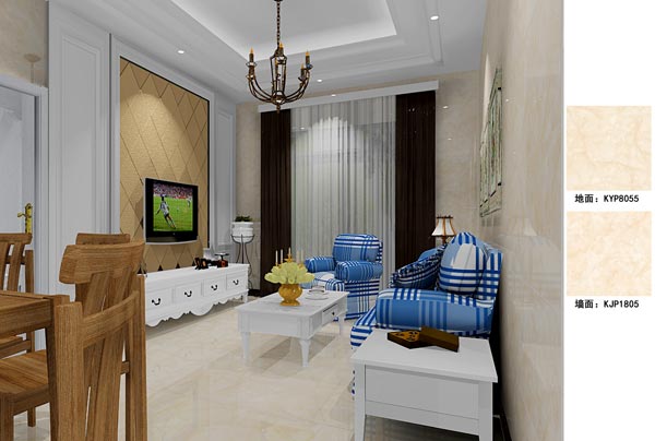 永利中国瓷砖应用效果：徐州开元翡翠湾D户型装修效果鉴赏