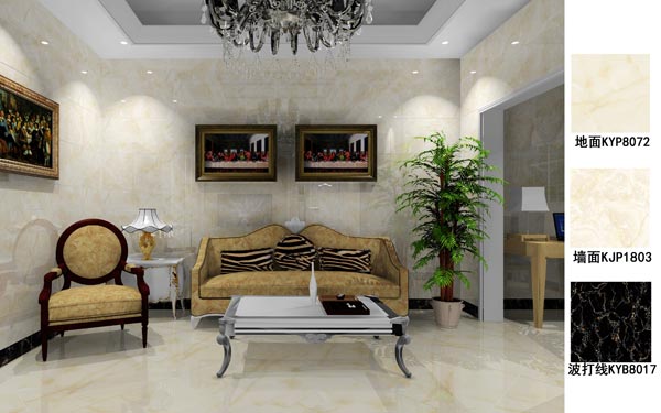 永利中国瓷砖应用效果：徐州开元翡翠湾E户型装修效果鉴赏