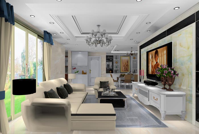 永利中国家装：井冈山协调家园安顿小区130㎡简欧气概装修鉴赏