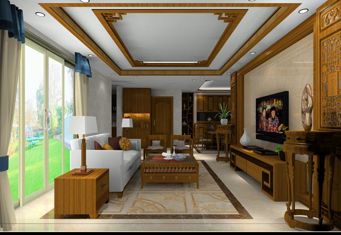 永利中国家装：井冈山协调家园安顿小区130㎡中式气概装修鉴赏