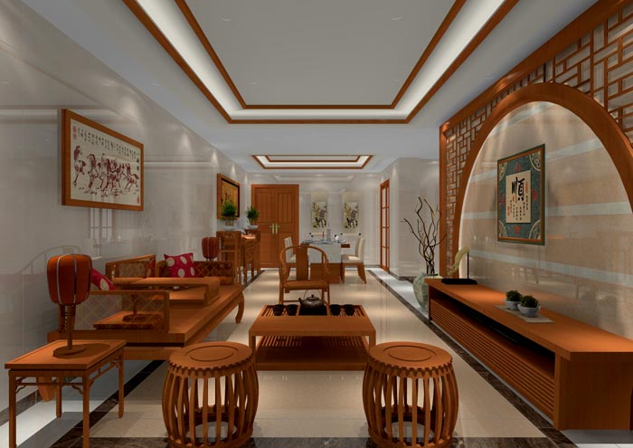 永利中国家装：佛山佛山容桂颐澳花园116㎡的中式气概装修鉴赏